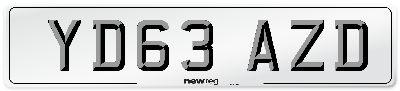 YD63 AZD Number Plate from New Reg